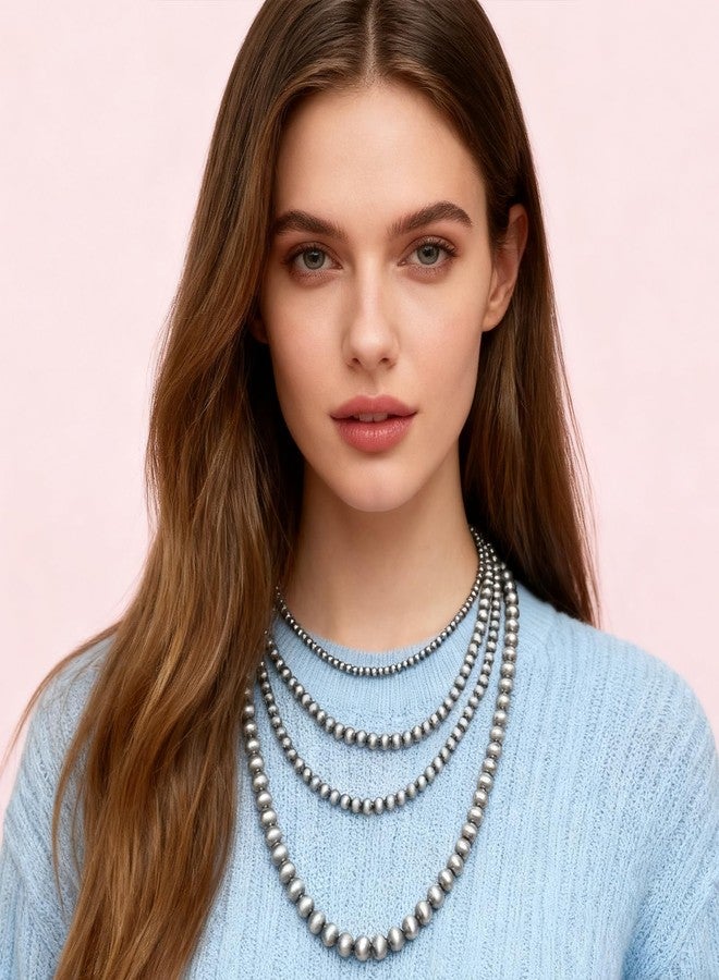 GAOKOXI Navajo Pearl Necklace Western Beaded Layered Pendant Necklace for Women Cowgirl Trendy Jewelry Christmas - Image 4